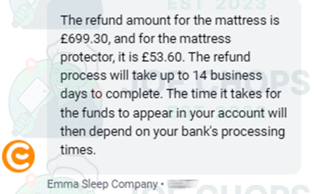 Emma Sleep Order Success